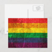  Gay Pride-regenboogvlag, gekraatst en versleten Briefkaart (Voorkant / Achterkant)
