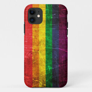  Gay Pride-regenboogvlag, gekraatst en versleten Case-Mate iPhone Case