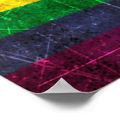 Gay Pride-regenboogvlag, gekraatst en versleten Poster (Hoek)