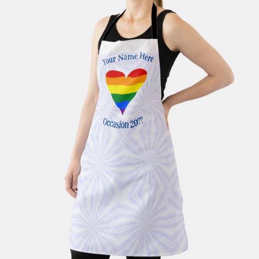 Gay Pride Regenboogvlag Hart Funky Persoonlijk Schort (Insitu)