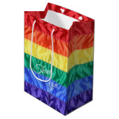 Gay pride regenboogvlag LGBT LGBTQ regenboogstrepe Medium Cadeauzakje (Voorkant Gekanteld)