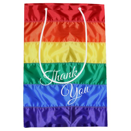 Gay pride regenboogvlag LGBT LGBTQ regenboogstrepe Medium Cadeauzakje (Voorkant)