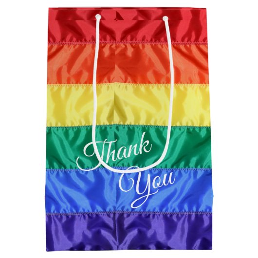 Gay pride regenboogvlag LGBT LGBTQ regenboogstrepe Medium Cadeauzakje (Achterkant)