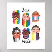 Gay Pride regenboogvlaggen vlaggen met mannen cade Poster (Voorkant)