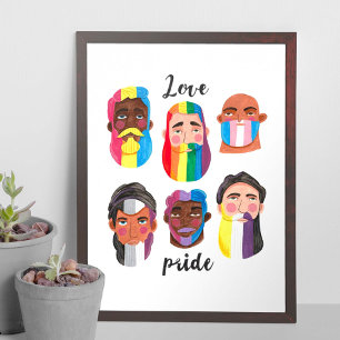 Gay Pride regenboogvlaggen vlaggen met mannen cade Poster