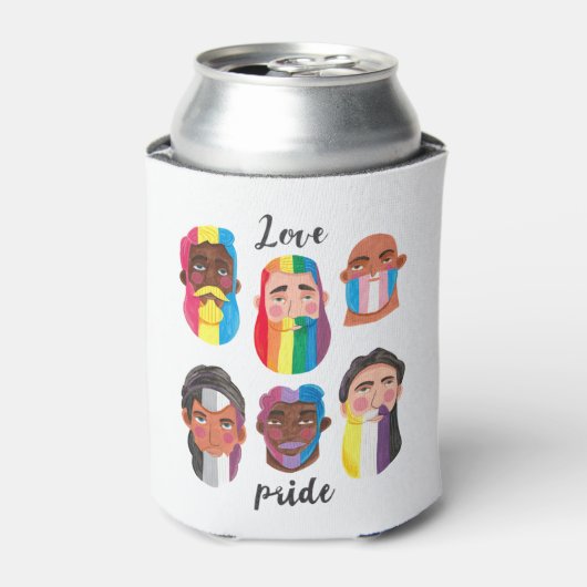 Gay Pride regenboogvlaggen vlaggen van mannen Blikjeskoeler (Blikje Voorkant)