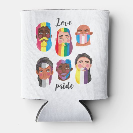 Gay Pride regenboogvlaggen vlaggen van mannen Blikjeskoeler (Voorkant)