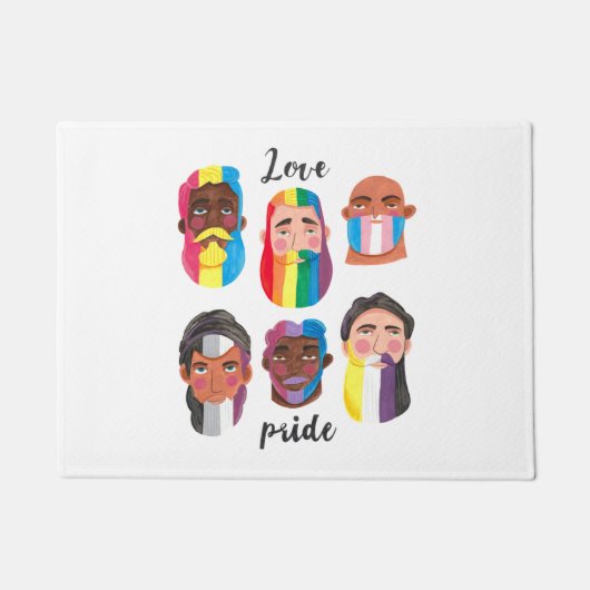 Gay Pride regenboogvlaggen vlaggen van mannen Deurmat (Voorkant)