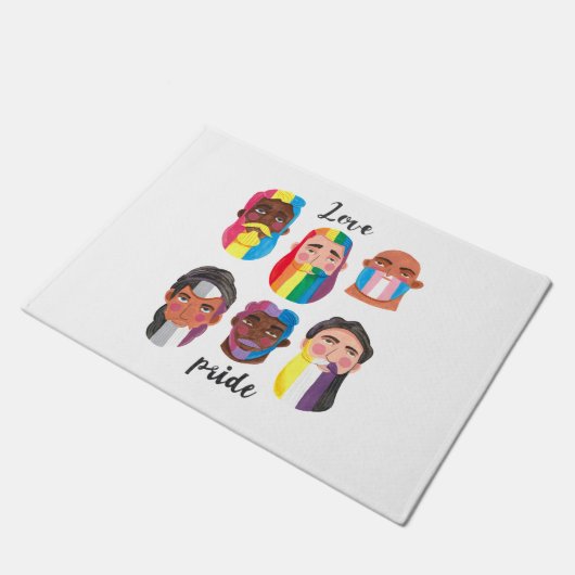 Gay Pride regenboogvlaggen vlaggen van mannen Deurmat (Schuin)
