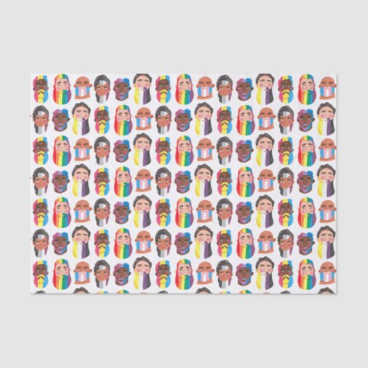 Gay Pride regenboogvlaggen vlaggen van mannen Tissuepapier (Voorkant)