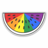 Gay Pride | Regenboogwatermeloen Sticker (Voorkant)