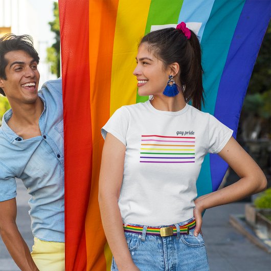 Gay Pride Regenboorstreep Dames Wit T-shirt