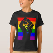 Gay Pride Resist Fist Rainbow Flag LGBTQ Shirt (Voorkant)