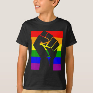 Gay Pride Resist Fist Rainbow Flag LGBTQ Shirt