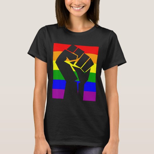 Gay Pride Resist Fist Rainbow Flag LGBTQ Shirt 1 (Voorkant)