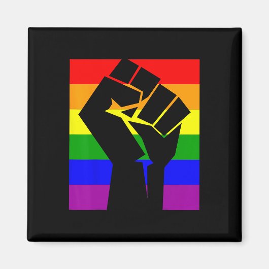 Gay Pride Resist Fist Rainbow Flag LGBTQ Shirt 1 Magneet (Voorkant)
