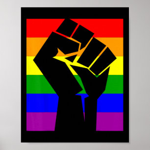 Gay Pride Resist Fist Rainbow Flag LGBTQ Shirt 1 Poster
