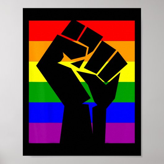 Gay Pride Resist Fist Rainbow Flag LGBTQ Shirt 1 Poster (Voorkant)