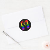 Gay Pride Resist Fist Rainbow Flag LGBTQ Shirt Ronde Sticker (Envelop)