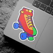 Gay Pride Retro Rainbow Roller Schaats Sticker