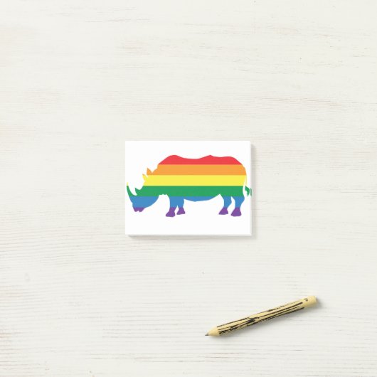 Gay-Pride-Rhino Post-it® Notes (Op bureau)