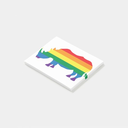 Gay-Pride-Rhino Post-it® Notes (Schuin)