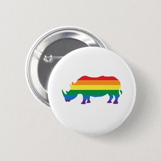 Gay-Pride-Rhino Ronde Button 5,7 Cm (Voorkant /achterkant)