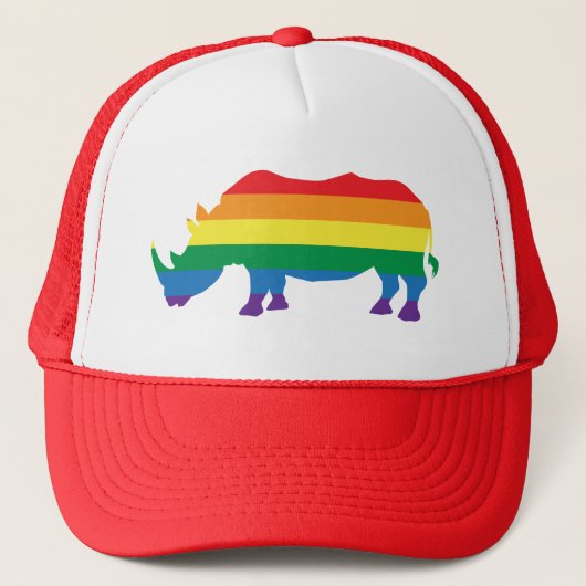 Gay-Pride-Rhino Trucker Pet (Voorkant)