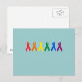 Gay Pride Ribbon-kleuren Briefkaart (Voorkant / Achterkant)