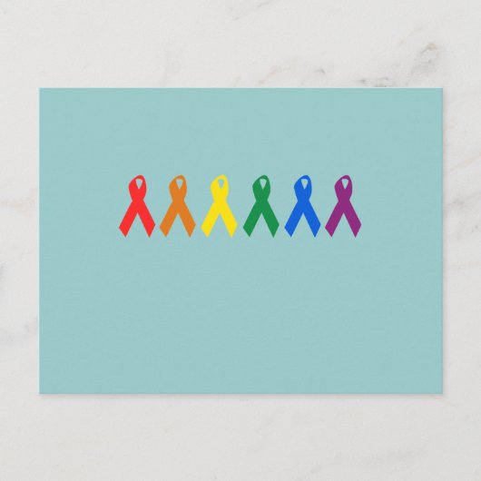Gay Pride Ribbon-kleuren Briefkaart (Voorkant)