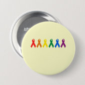 Gay Pride Ribbon-kleuren Ronde Button 7,6 Cm (Voorkant /achterkant)