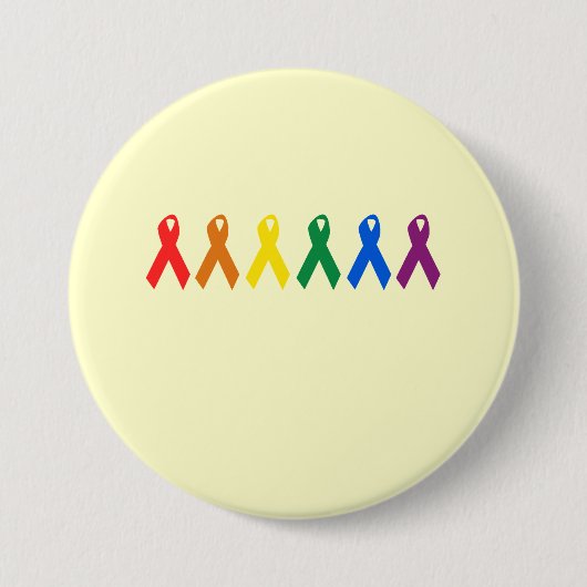 Gay Pride Ribbon-kleuren Ronde Button 7,6 Cm (Voorkant)