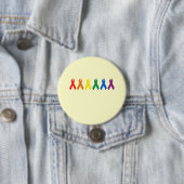 Gay Pride Ribbon-kleuren Ronde Button 7,6 Cm (In situ)