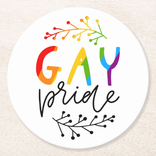 Gay Pride Ronde Kartonnen Onderzetter (Voorkant)