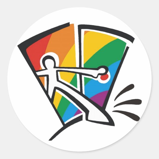Gay Pride Ronde Sticker (Voorkant)