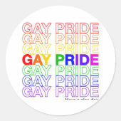 Gay Pride Ronde Sticker (Voorkant)