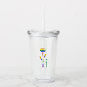 Gay Pride Roos Rainbow Flag gepersonaliseerd Acryl Drinkbeker (Voorkant)