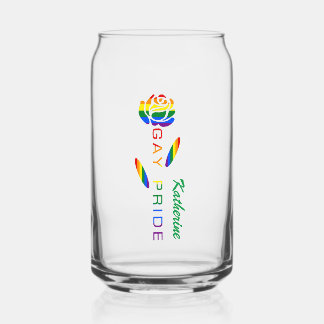 Gay Pride Roos Rainbow Flag gepersonaliseerd Blikvorm Glas