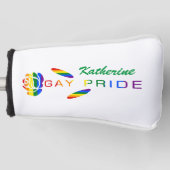 Gay Pride Roos Rainbow Flag gepersonaliseerd Golfheadcover (Voorkant)