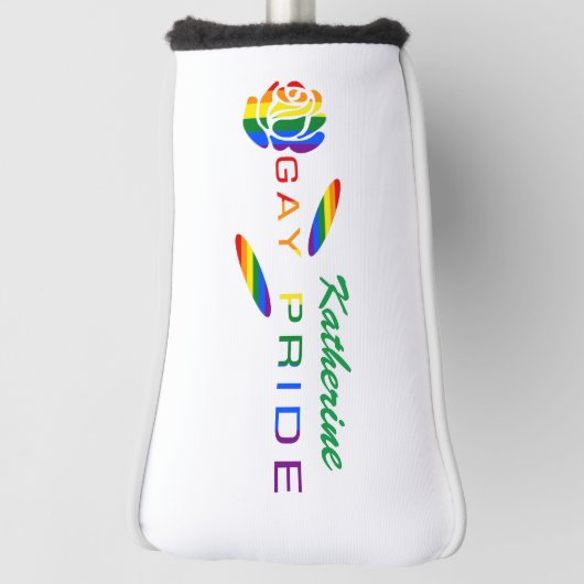Gay Pride Roos Rainbow Flag gepersonaliseerd Golfheadcover (Draai 90)