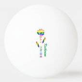 Gay Pride Roos Rainbow Flag gepersonaliseerd Pingpongbal (Voorkant)