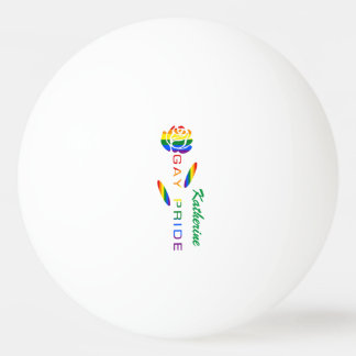 Gay Pride Roos Rainbow Flag gepersonaliseerd Pingpongbal