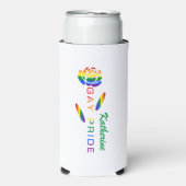 Gay Pride Roos Rainbow Flag gepersonaliseerd Seltzer Blikjeskoeler (Seltzer Voorkant)