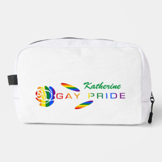 Gay Pride Roos Rainbow Flag gepersonaliseerd Toilettasje