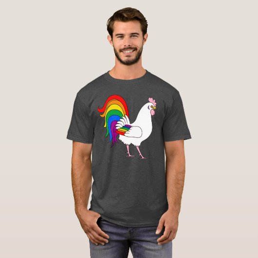 Gay Pride Rooster T-shirt (Voorkant volledig)