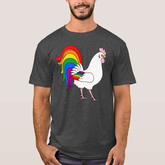 Gay Pride Rooster T-shirt (Voorkant)