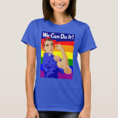 GAY PRIDE ROSIE DE RIVIER MET REGENBOOGVLAG T-SHIRT (Voorkant)