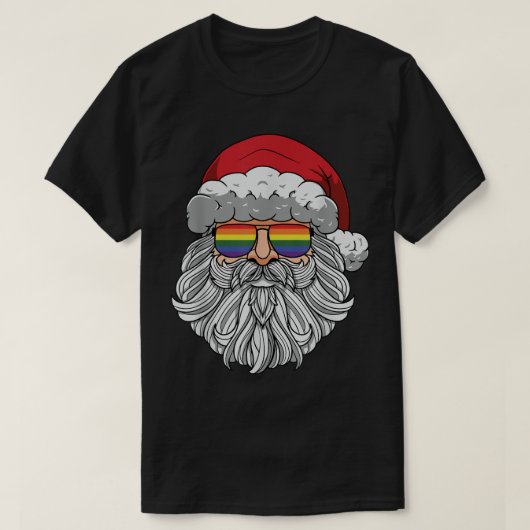 Gay Pride Santa Sunbril Kerstmis Pajama LGBT-Q T-shirt (Design voorkant)