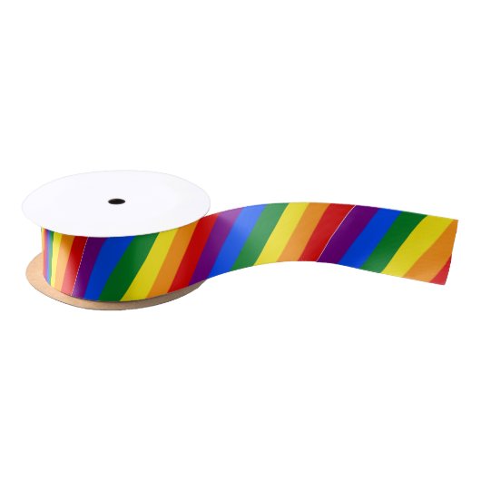 Gay Pride Satin Ribbon Satijnen Lint (Spoel)