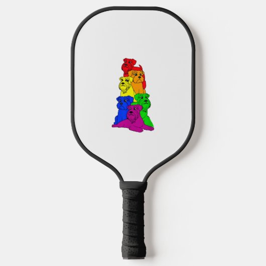 Gay Pride Schnauzer Hondenliefhebber LGBT Funny Ra Pickleball Paddle (Voorkant)